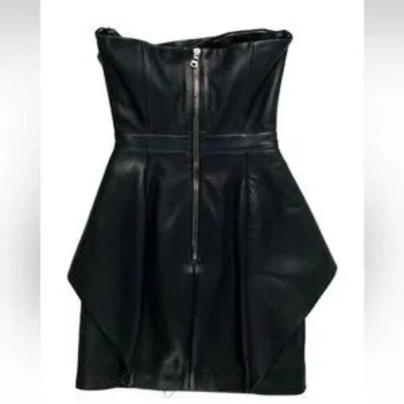 Balmain Dresses & Skirts - BALMAIN LAMB LEATHER MINI DRESS!!